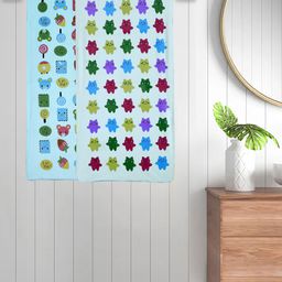 FABINALIV Set of 2 Blue Cartoon Print Cotton Kids Bath Towels (110X56 cm)-picture-40