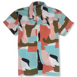 GINI & JONY Cotton Woven Half Sleeves Shirt with Abstract Print - Multicolour-picture-28