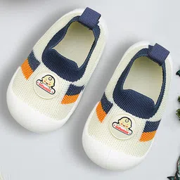 Infantso Nano Stripe Anti-Skid Cotton Socks Shoes with Rubber Sole for Walking Babies & Toddlers - Blue-image-88