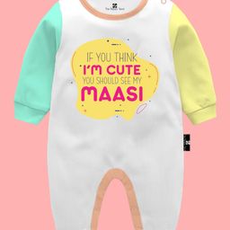 The Peppy Tend 100% Cotton Full Sleeves If You Think Im Cute You Should See My Masi Text Printed Romper - Multi Colour-picture-16