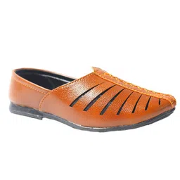 Tiny Bugs Glossy Finished Ethnic Mojaris - Tan image 3