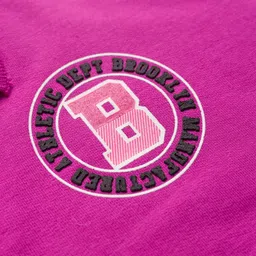 Pine Kids Cotton Knit Full Sleeves Sweatshirt With Brooklyn Print - Fuchsia image 5