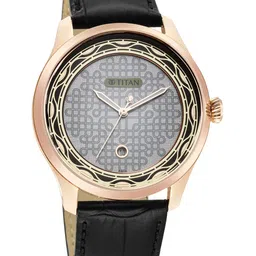 Titan Men Grey Dial & Black Leather Straps Analogue Watch 1796KL05F image 3