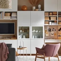 ikea bestå Storage combination w glass doors, white Lappviken/Sindvik white clear glass, 120x42x193 cm image 4