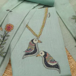 Soch Ethnic Motifs Embroidered Beads & Stones Chanderi Unstitched Dress Material-picture-50