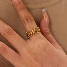 Jewels Galaxy Gold-Plated Anti Tarnish Finger Ring image 2