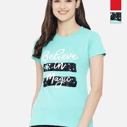 Tromko Women Pack of 3 Typography Printed Round Neck Cotton Regular Fit T-shirts-picture-35