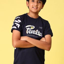 V-Mart Boys Printed Short Sleeves Applique Cotton T-shirt-picture-29