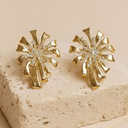 Bohey by KARATCART Gold-Plated Artificial Stones Studded Starburst Contemporary Studs-picture-18