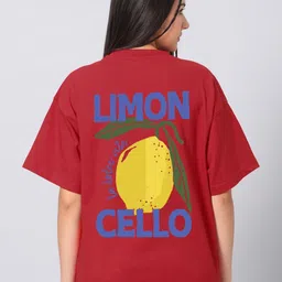 Besick Women Graphic Printed Round Neck Cotton Oversized T-shirt-picture-22