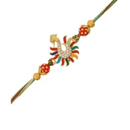 eCraftIndia Stones Studded Peacock Design Thread Rakhi image 4