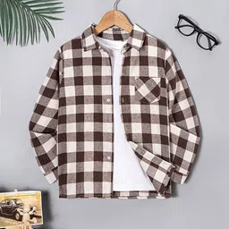 BAESD Boys Standard Gingham Checks Opaque Checked Party Shirt-picture-2