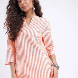 Anouk Rustic Striped V-Neck Kurti-image-43