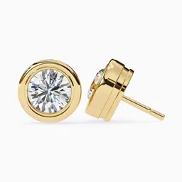 VALANOVA BIS Hallmark 14 Kt Gold Diamond Studded Earrings - 3.26 g image 4