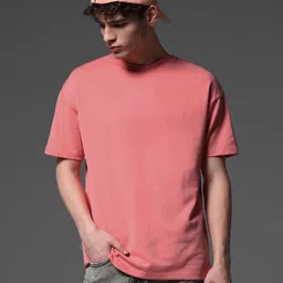 PockMAN Men Bio Finish Solid Round Neck Cotton Oversized T-shirt image 5