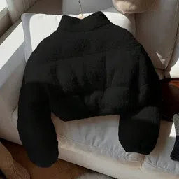 Stylecast X Kotty Women Woollen Lightweight Crop Puffer Jacket image 4