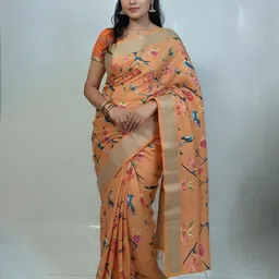 VILLE FASHION Floral Woven Design Zari Saree-picture-26