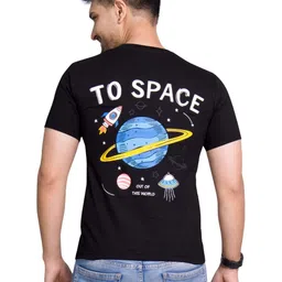 Quco Men Graphic Printed Biowashed Round Neck Cotton Tshirt image 4