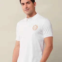 U.S. Polo Assn. Men Brand Logo Printed Polo Collar Cotton Slim Fit T-shirt image 2