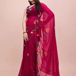 Avojee Floral Printed Saree image 4