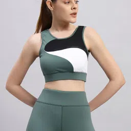 Label nyc apparel Colourblocked Full Coverage Removable Padding Non Wired Workout Bra-picture-10