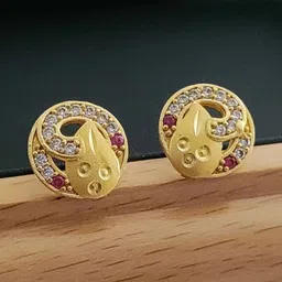 OM KRISHIV COLLECTION Circular Studs Earrings image 1