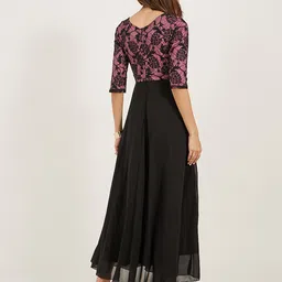 Miss Chase Floral Printed Georgette Fit & Flare Maxi Dress image 5