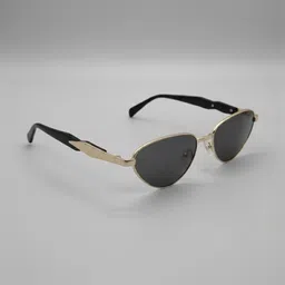 RORCE Women Black Lens & Gold-Toned Cateye Sunglasses with image 3
