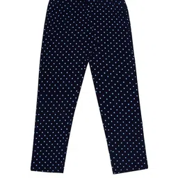 Fasha Girls Navy Blue Polka Dots Cotton Slim-Fit Ankle-Length Track Pant-image-52