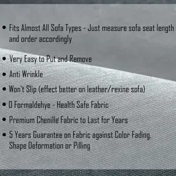 HOKIPO Premium Chenille Grey & White Solid Other 2 Pieces Sofa Armrest Cover image 2