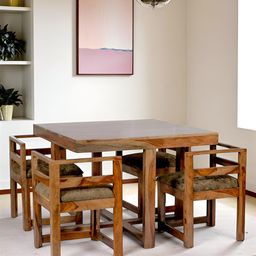 Ikiriya Set Of 5 Brown Wood Dining Chair-picture-4