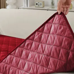 HOKIPO Red Polyester 1 Piece Sofa Cover image 5