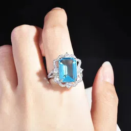 Designs & You Silver-Plated Cubic Zirconia Studded Finger Ring image 4