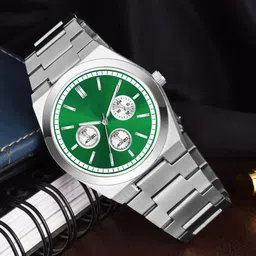SZN Men Dial & Stainless Steel Straps Analogue Watch Crono Royal GreenDLSZN33300578 image 3