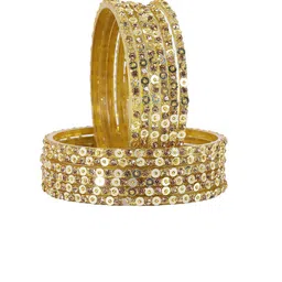 NMII Set Of 12 Stone Studded & Beaded Glass Bangles image 4