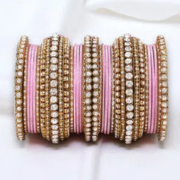 leshya Set Of 2 Stone-Studded Shimmer Bangles image 1