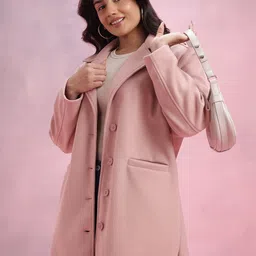 DressBerry Curve Single-Breasted Notched Lapel Collar Longline Overcoat-image-64