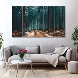 The Castle Decor Green & Beige 5 Pieces Wooden Wall Art-image-84