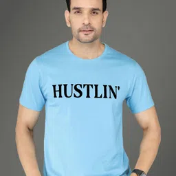 NOBLE HUSTLE Men Typography Printed Round Neck Cotton T-shirt-picture-18