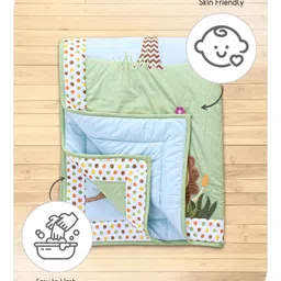 Babyhug Premium 100% Cotton Embroidered Quilt In Jungle Theme - Multicolor image 4