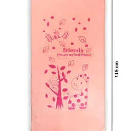 Myntra Elegant Homes Pink & Peach-Coloured 2 Printed Cotton 300 GSM Bath Towel image 4