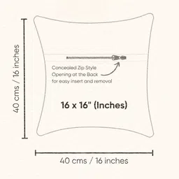 LUSHLYF Tufted White & Black 2 Pieces Quirky Printed Cotton Square Cushion Covers image 2