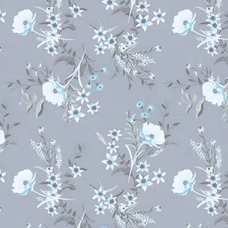 BOMBAY DYEING Grey Floral 120 TC Single Bedsheet with 1 Pillow Covers image 2