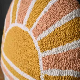 SANSKRUTIHOMES Yellow & Peach-Coloured Embroidered Round Cushion Covers image 2