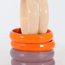 ZULKA Set Of 10 Diamond Cut Patterned Glass Bangles image 5