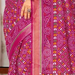 Munir Bandhani Pure Cotton Bagru Saree image 3