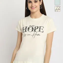 Tromko Women Pack of 3 Typography Printed Round Neck Cotton Regular Fit T-shirts-picture-21