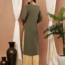 Anouk Women Viscose Rayon Paisley Embroidered Mirror Work Kurta image 5