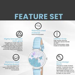 FROZIL Girls Pack Of 2 Dial & Leather Straps Analogue Watch AB64-BF-SKY-G image 5