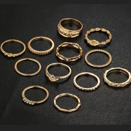 TheVineGirl Pack of 12 Chain Designs Ring Set image 2
